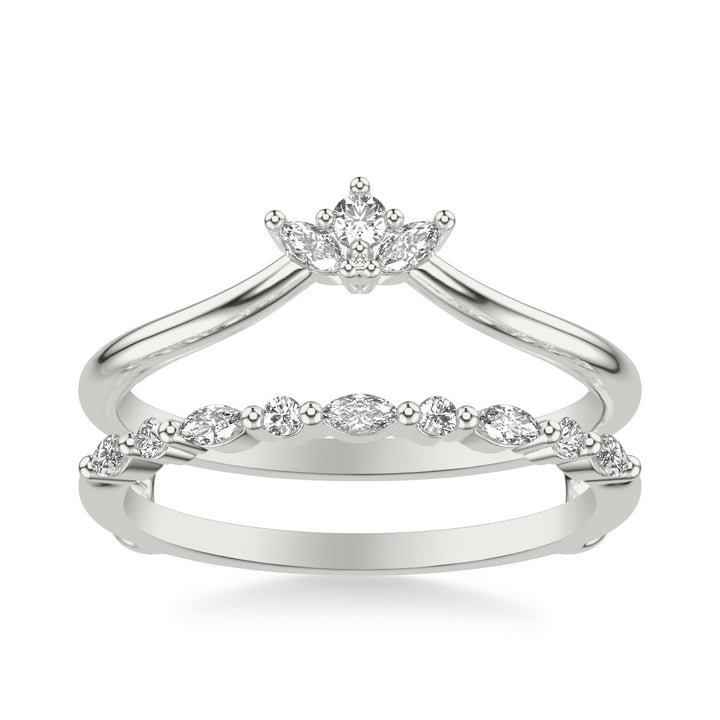 Contemporary Ring Enhancer with Marquise and Round Diamonds