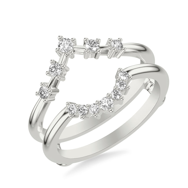 Contemporary Ring Enhancer with Diamonds in a Chevron Design