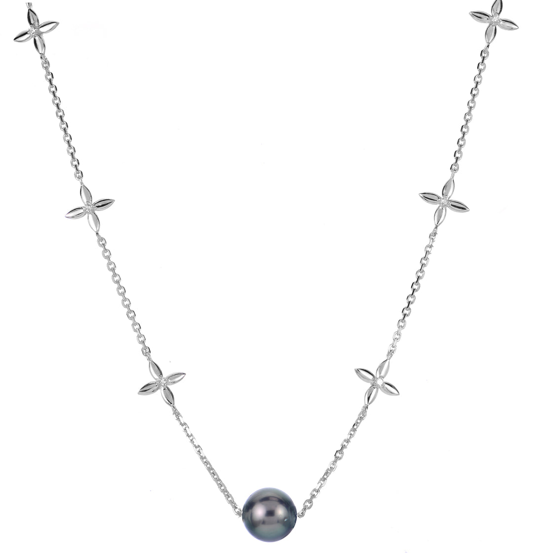Sterling Silver Tahitian Pearl Necklace