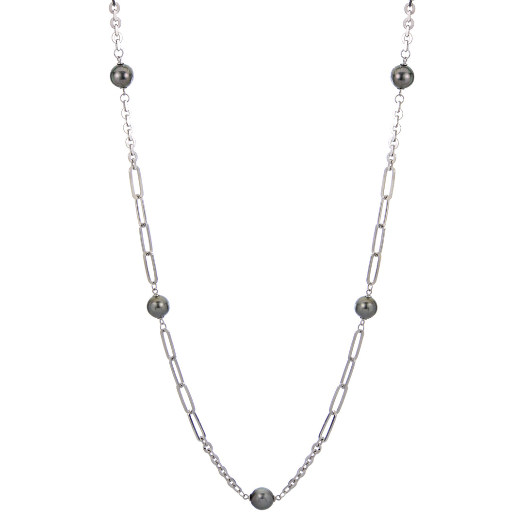 Sterling Silver Tahitian Pearl Necklace