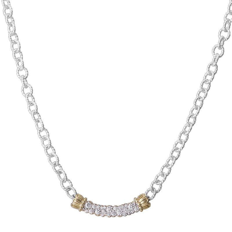 VAHAN - 14K Gold and Sterling Silver Diamond Necklace