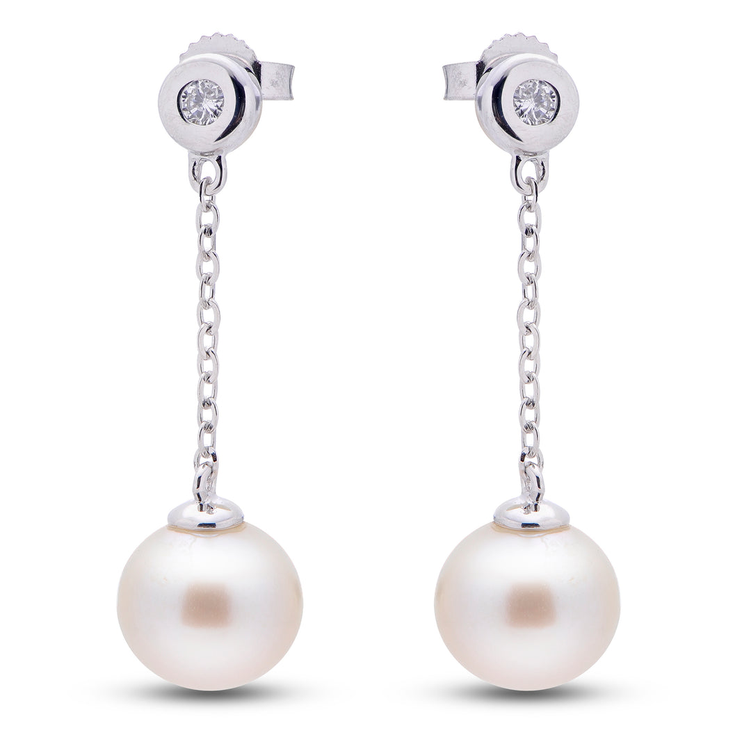 14KT White Gold Freshwater Pearl Earring
