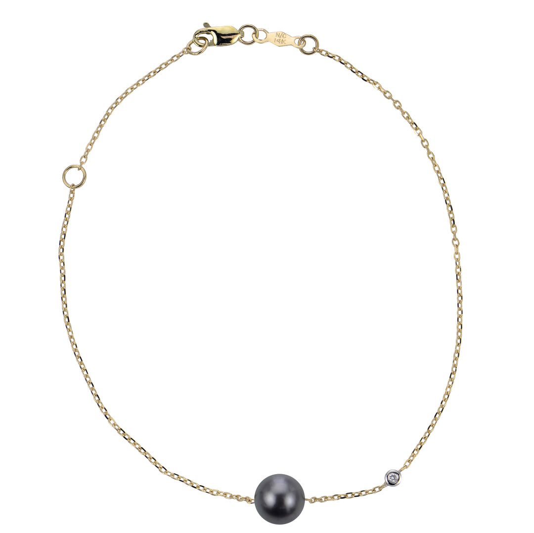 14KT Yellow Gold Tahitian Pearl Bracelet
