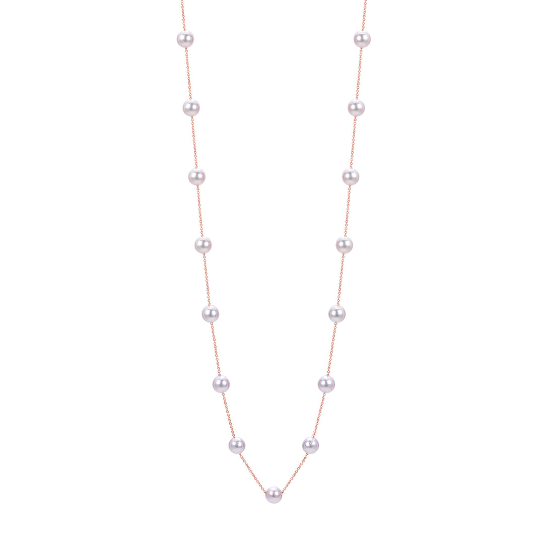 14KT Rose Gold Akoya Pearl Necklace