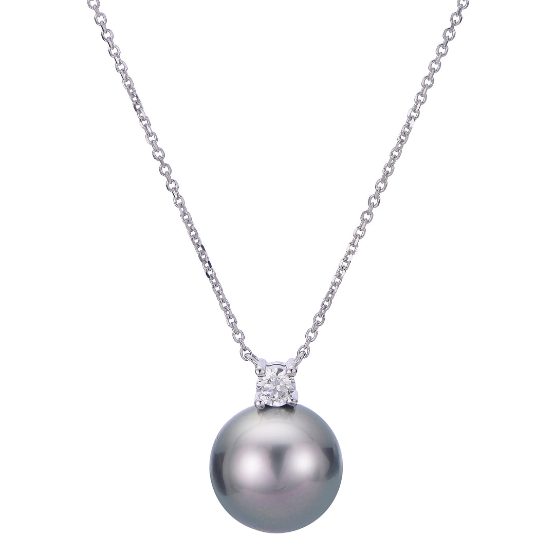 14KT White Gold Tahitian Pearl Necklace