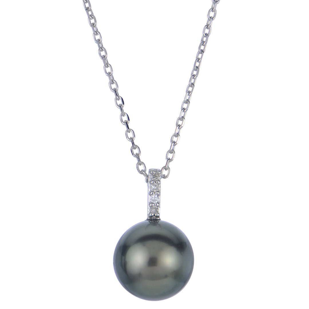 14KT White Gold Tahitian Pearl Necklace