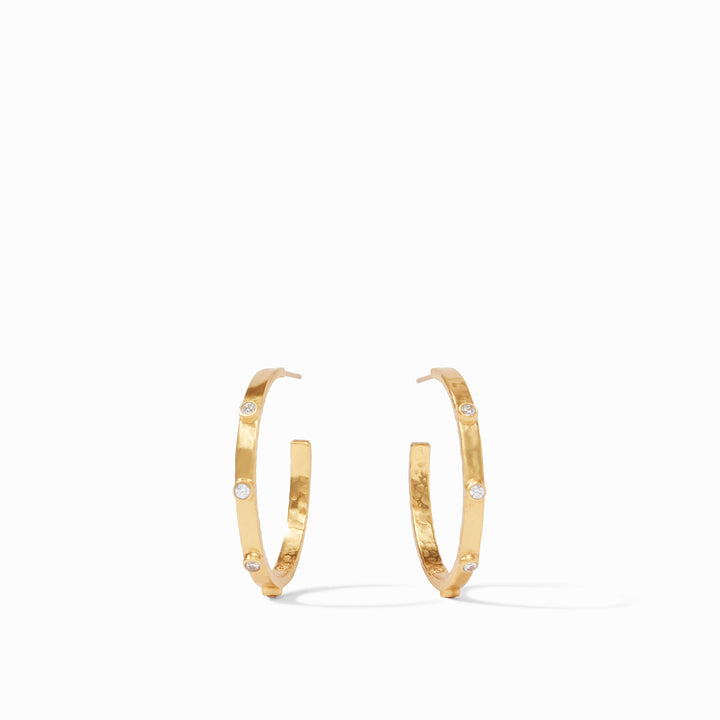 Julie Vos - 24K gold plate Crescent Stone Hoop