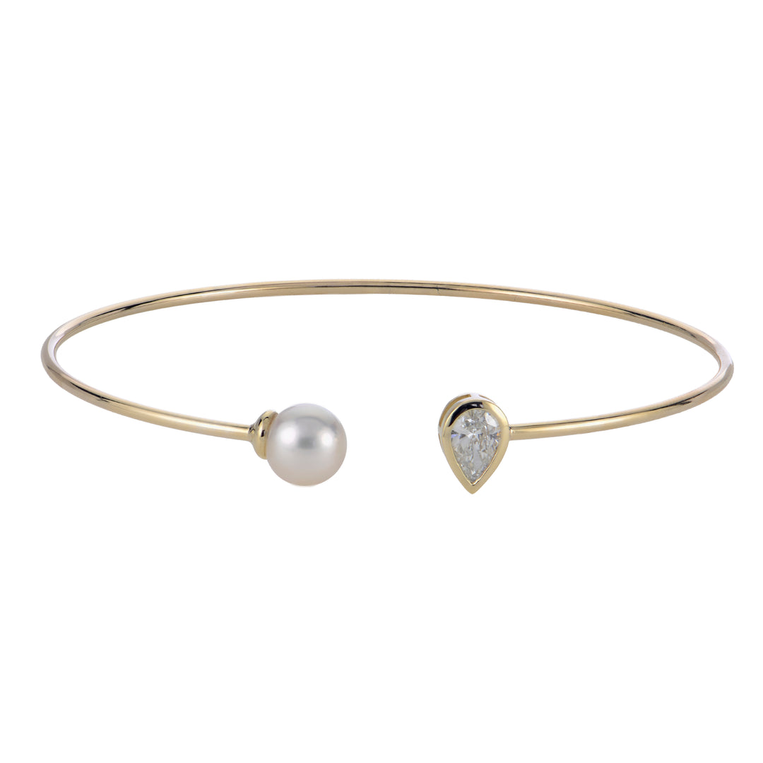 14KT Yellow Gold Akoya Pearl & LGD Bracelet