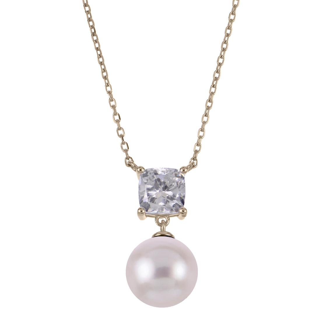 14KT Yellow Gold Akoya Pearl & LGD Necklace