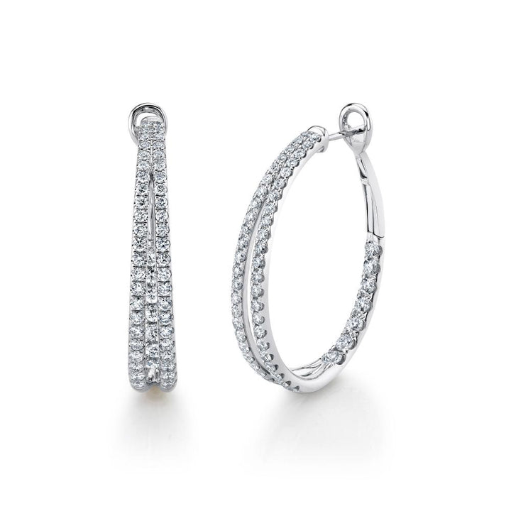 SC22005533V2 14K White Gold Hoop Earrings from the Eternal Collection