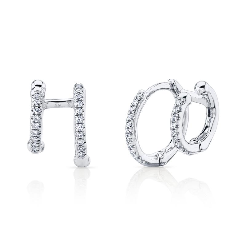 SC55005960V2 14K White Gold Huggie Earrings from the Kate Collection