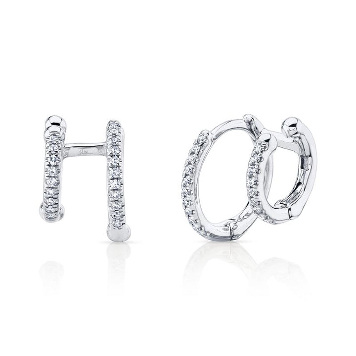 SC55005960V2 14K White Gold Huggie Earrings from the Kate Collection