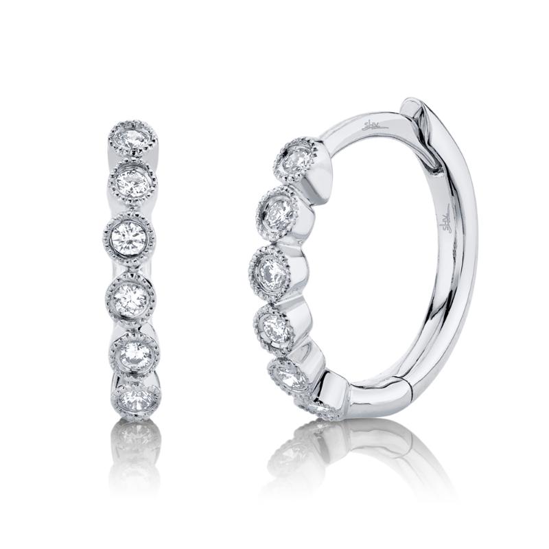 SC55006355 14K White Gold Huggie Earrings from the Kate Collection