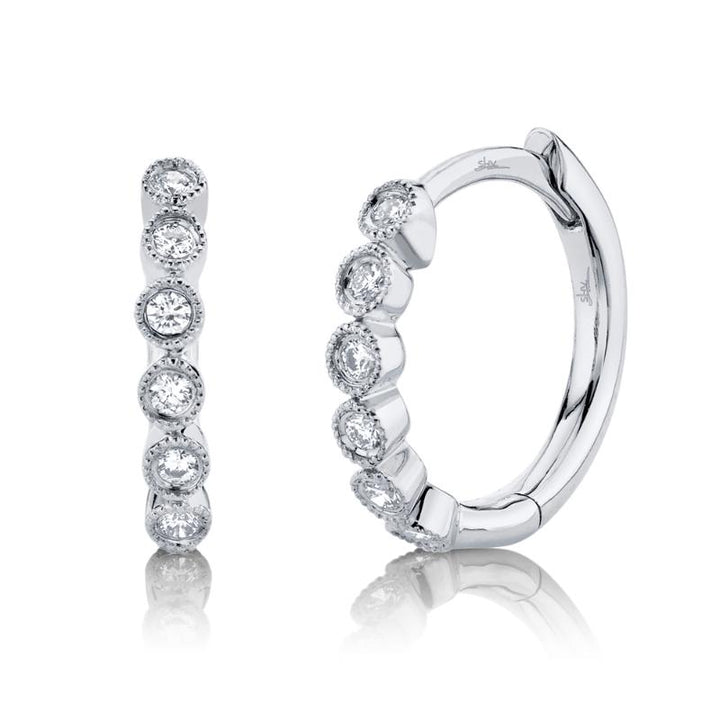 SC55006355 14K White Gold Huggie Earrings from the Kate Collection