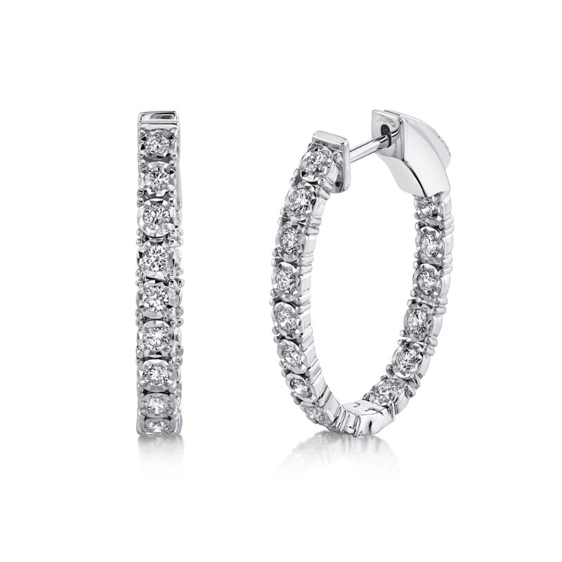 SC55009478 14K White Gold Hoop Earrings from the Stella Collection