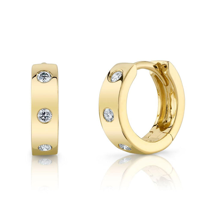 SC55010251V2 14K Yellow Gold Huggie Earrings from the Kate Collection