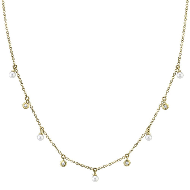 SC55021032 14K Yellow Gold Station Necklace from the Jackie Collection