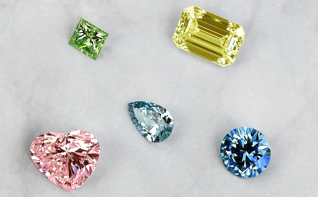 lab grown diamonds flat lay