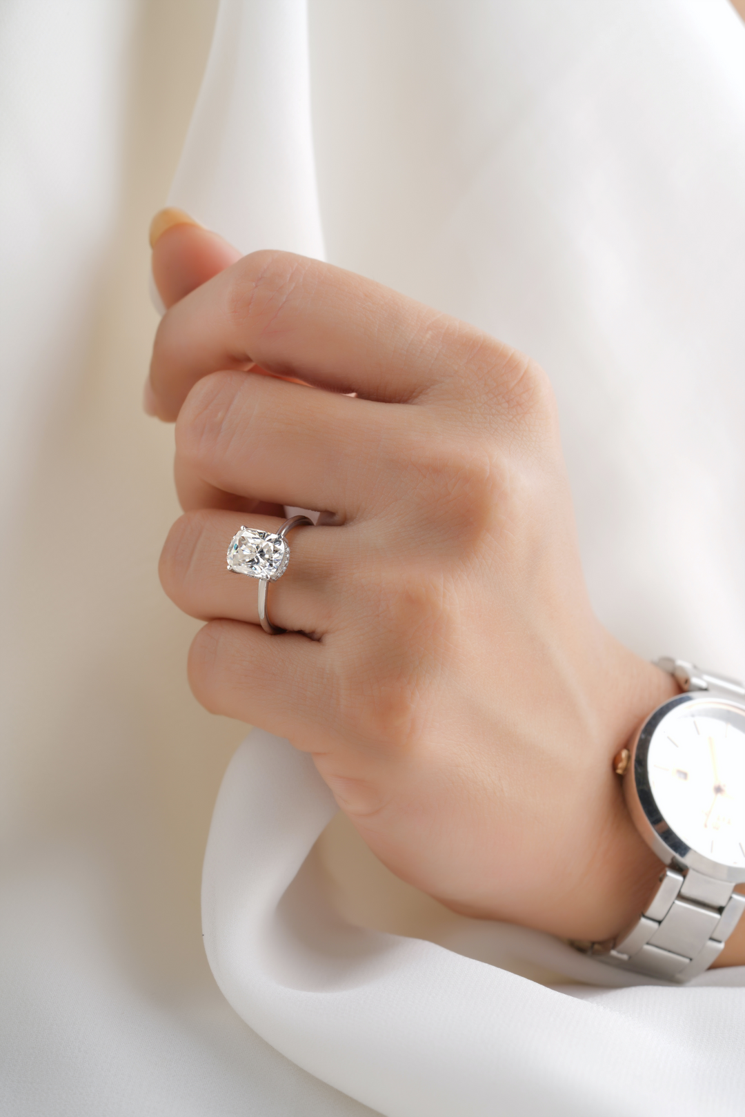 a diamond engagement ring