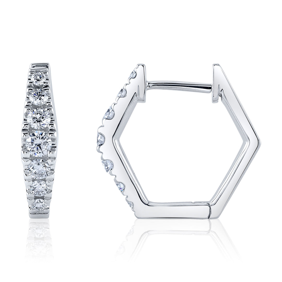 SC22007950 14K White Gold Huggie Earrings from the Kate Collection