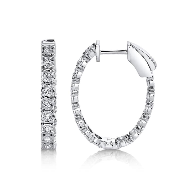 SC55009478 14K White Gold Hoop Earrings from the Stella Collection