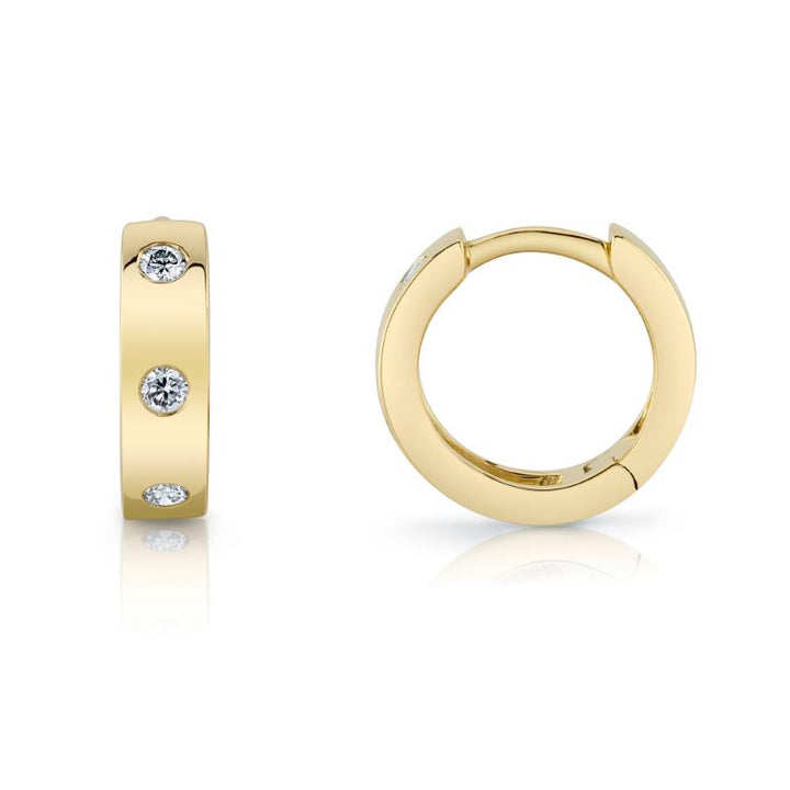 SC55010251V2 14K Yellow Gold Huggie Earrings from the Kate Collection