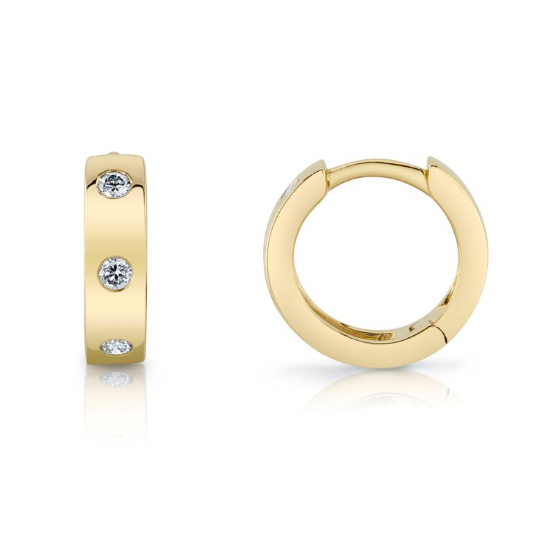 SC55010251V2 14K Yellow Gold Huggie Earrings from the Kate Collection