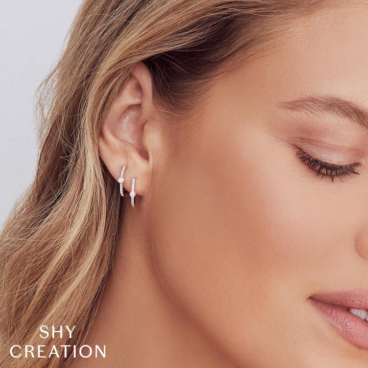 SC55007494 14K White Gold Hoop Earrings from the Kate Collection