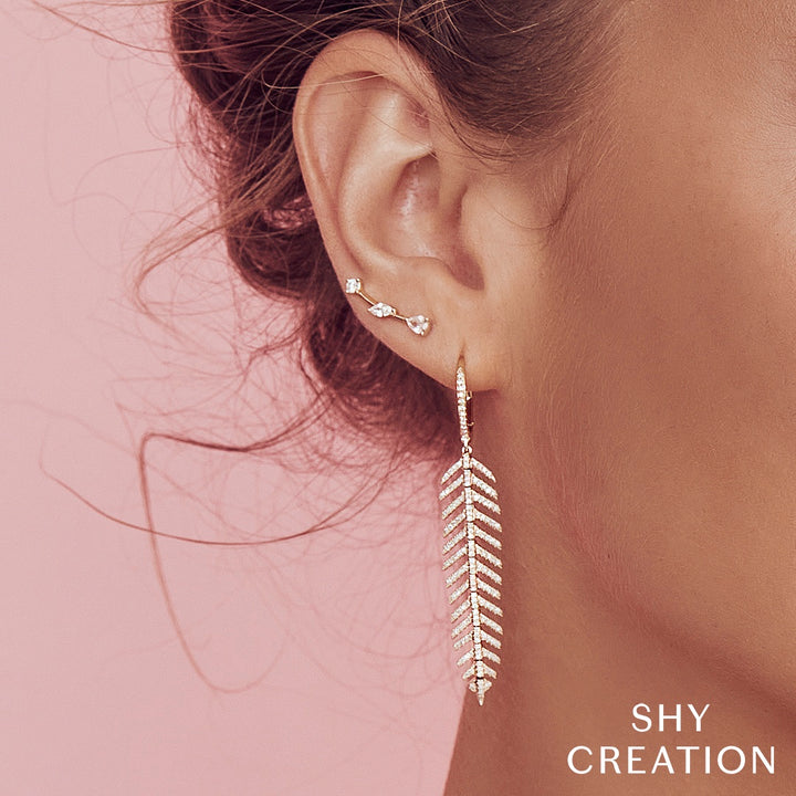 SC55004558V2 14K Yellow Gold Drop Earrings from the Kate Collection