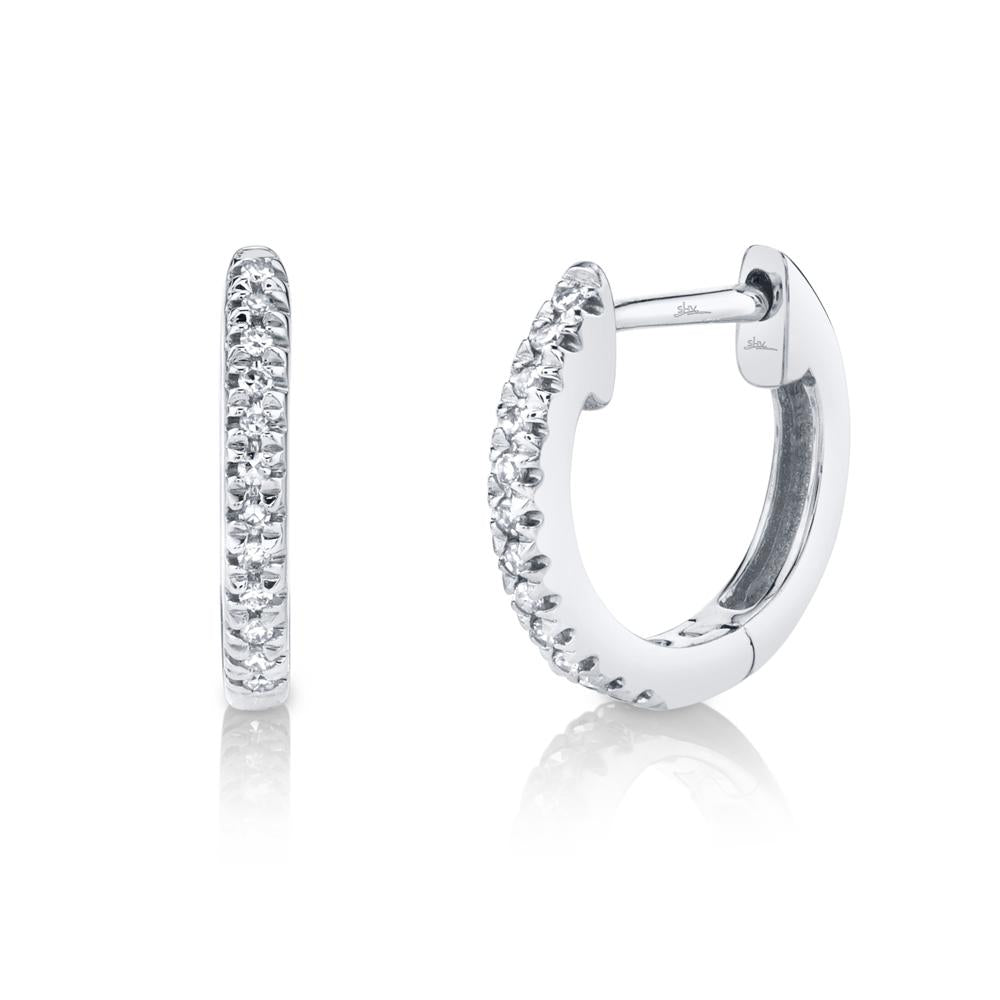 Classic Diamond Huggie Earrings - Small