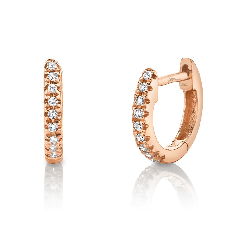 Classic Diamond Huggie Earrings - Mini