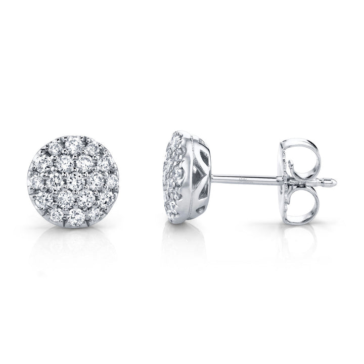 0.48Ct Diamond Pave Circle Stud Earring