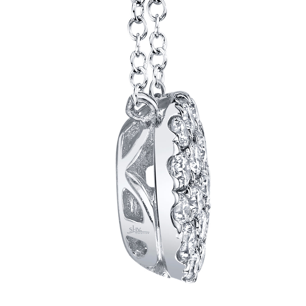 0.43Ct Diamond Pave Circle Necklace