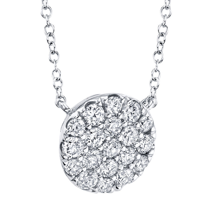 0.43Ct Diamond Pave Circle Necklace