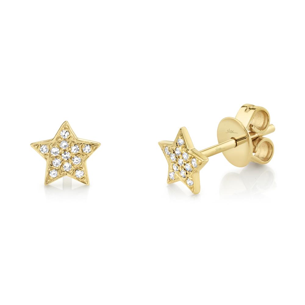 Diamond Pave Mini Star Stud Earring