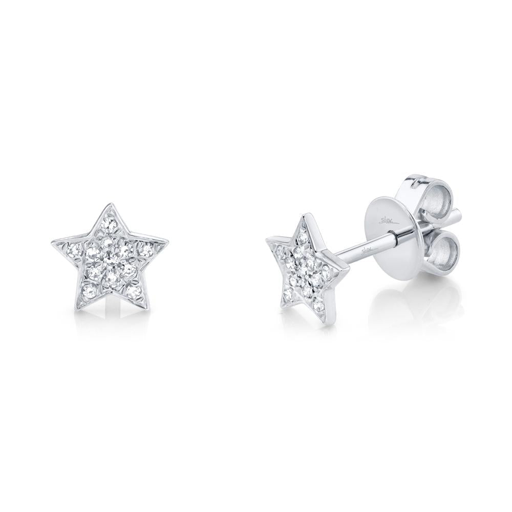 Diamond Pave Mini Star Stud Earring