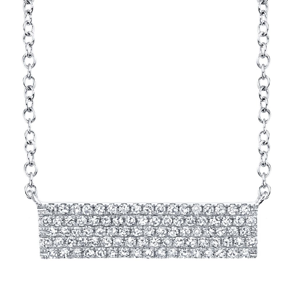 DIAMOND PAVE BAR PENDANT NECKLACE