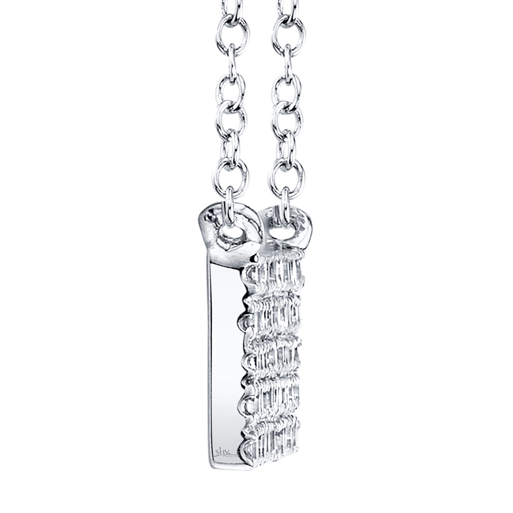 0.25Ct Diamond Pave Bar Pendant Necklace