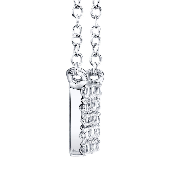 0.25Ct Diamond Pave Bar Pendant Necklace