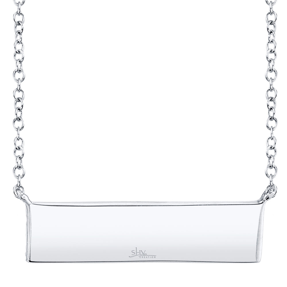 0.25Ct Diamond Pave Bar Pendant Necklace