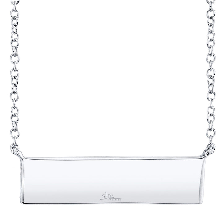 0.25Ct Diamond Pave Bar Pendant Necklace