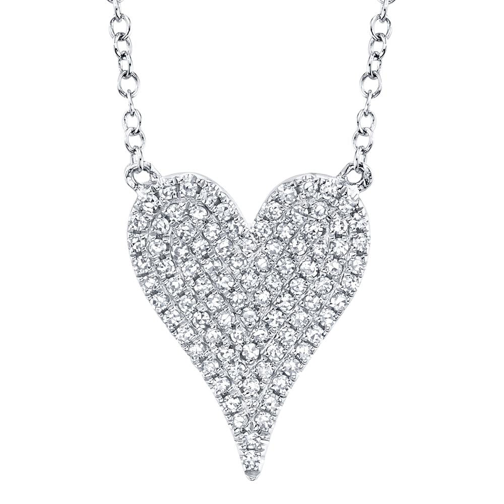 Amor Diamond Pave Heart Pendant Necklace