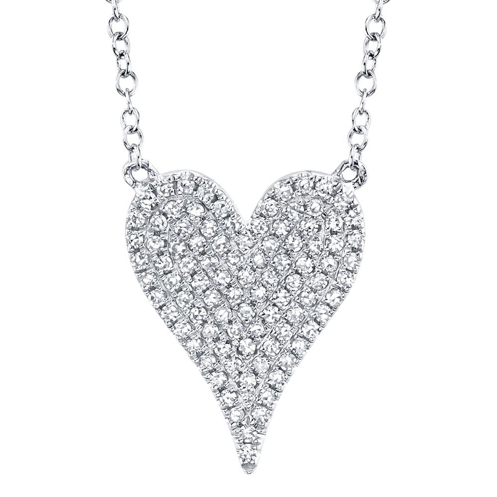 Amor Diamond Pave Heart Pendant Necklace