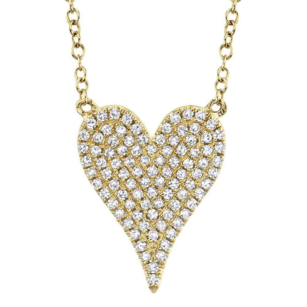 Amor Diamond Pave Heart Pendant Necklace