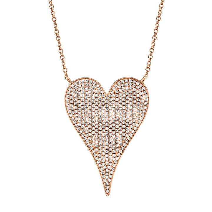 Amor Diamond Pave Heart Pendant Necklace - Jumbo