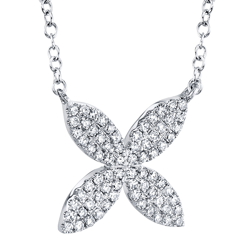 0.20Ct Diamond Flower Necklace