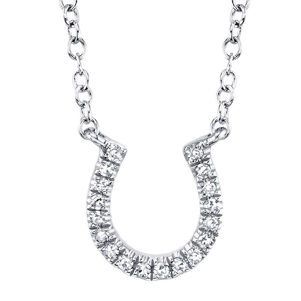 Diamond Horseshoe Pendant Necklace