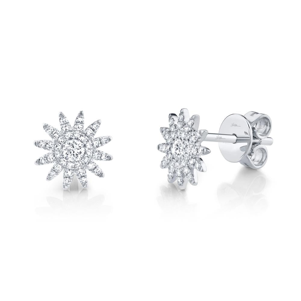 Diamond Starburst Stud Earring