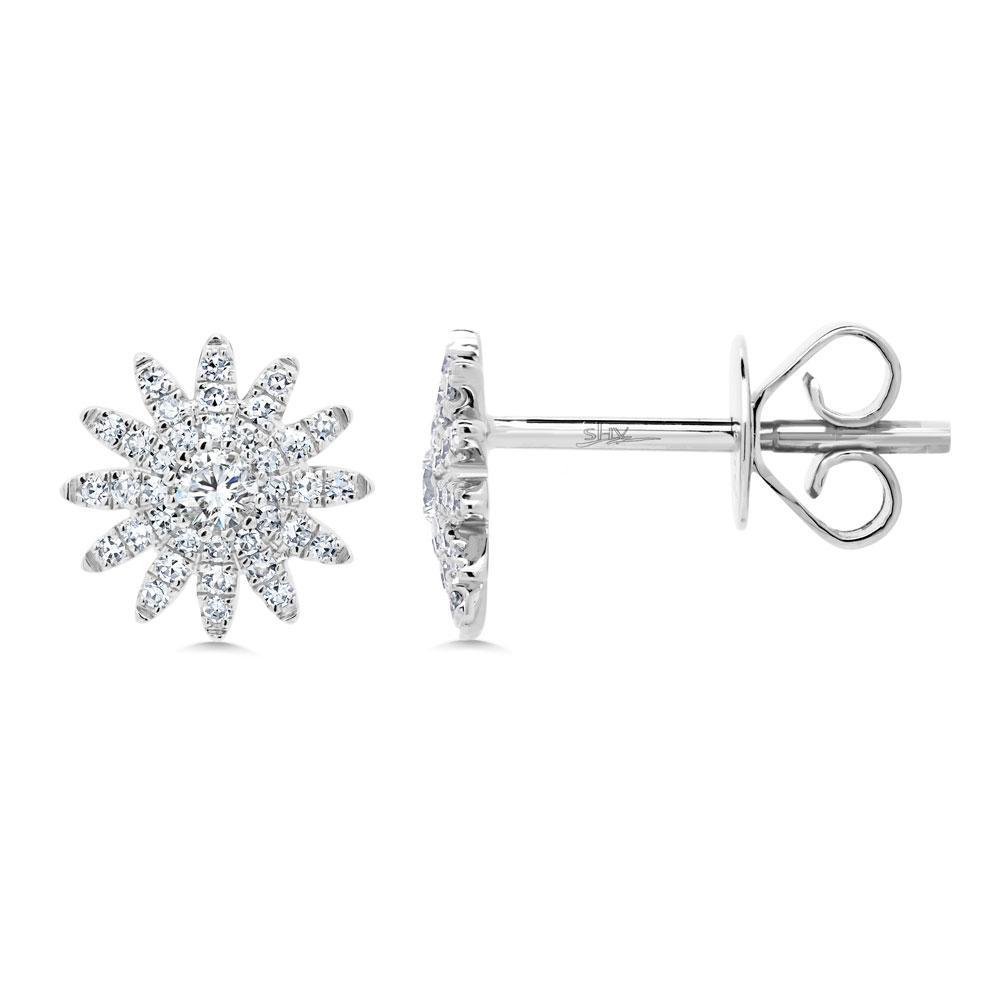 Diamond Starburst Stud Earring