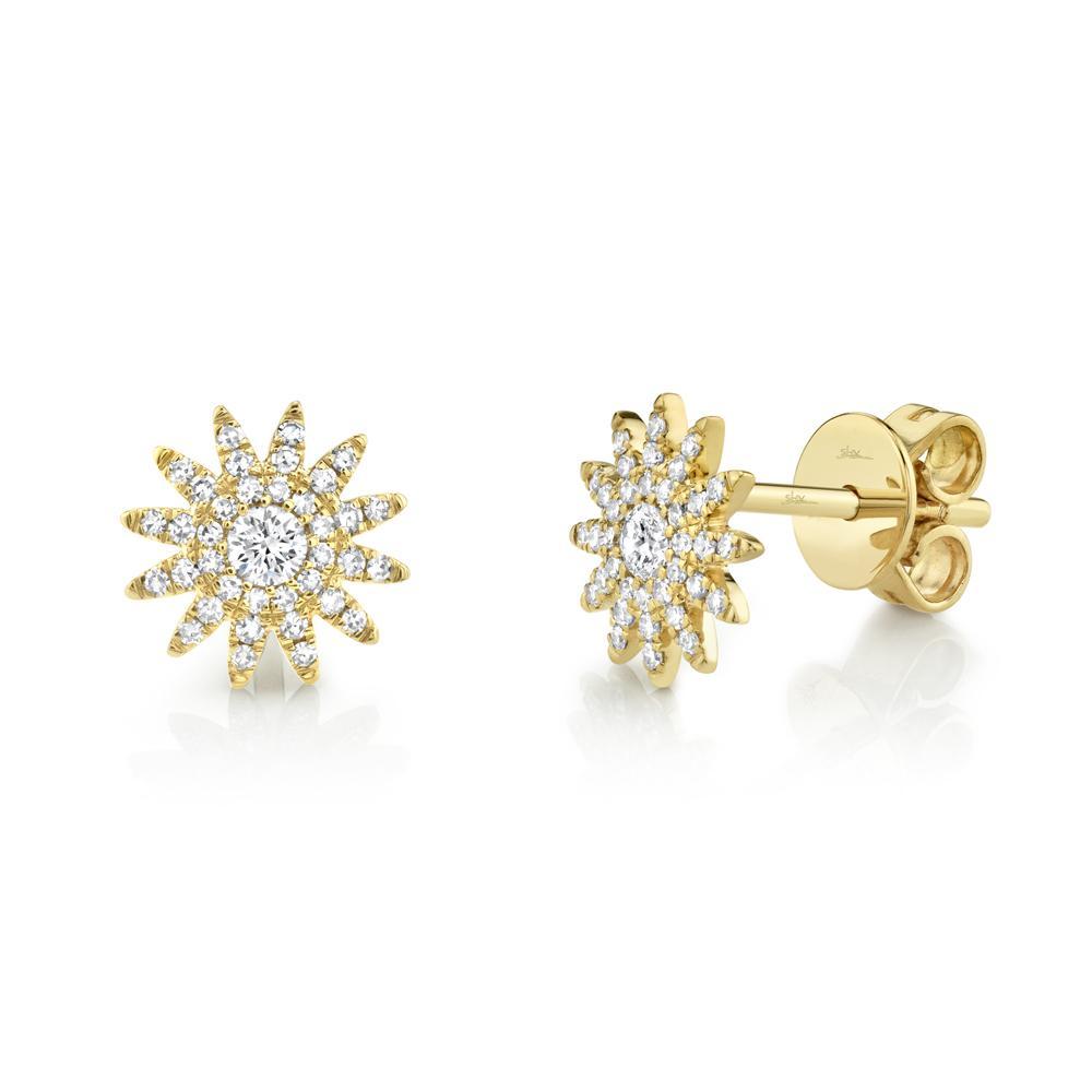 Diamond Starburst Stud Earring